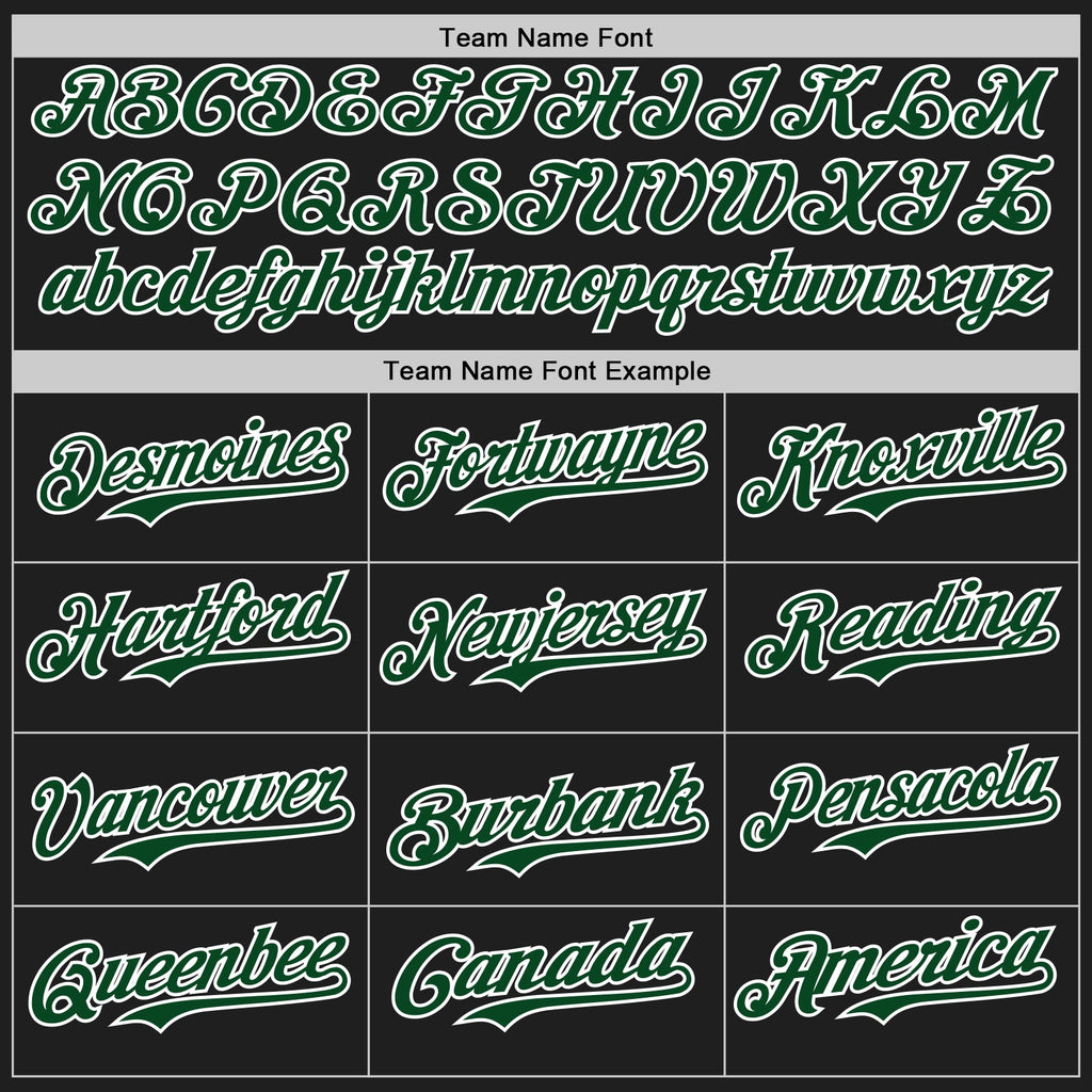 Custom Black Green-White Authentic Baseball Jersey