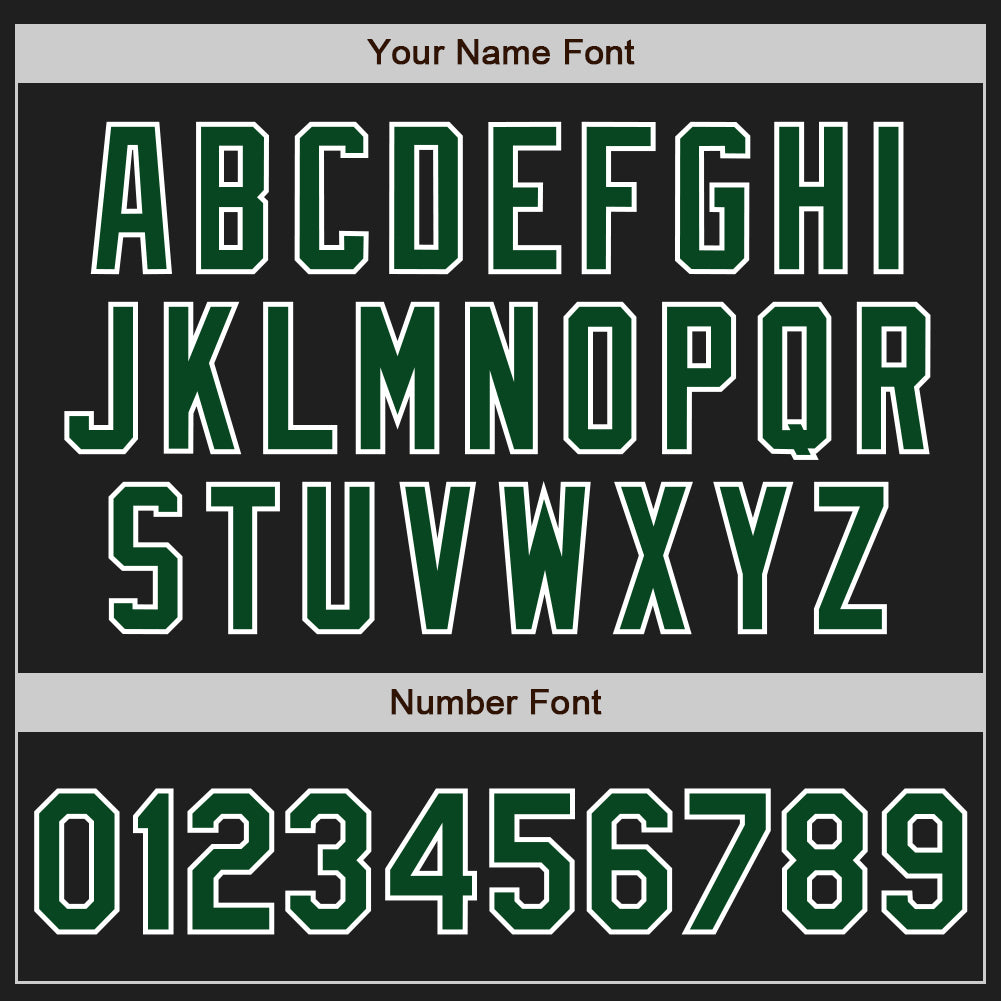 Custom Black Green-White Authentic Baseball Jersey