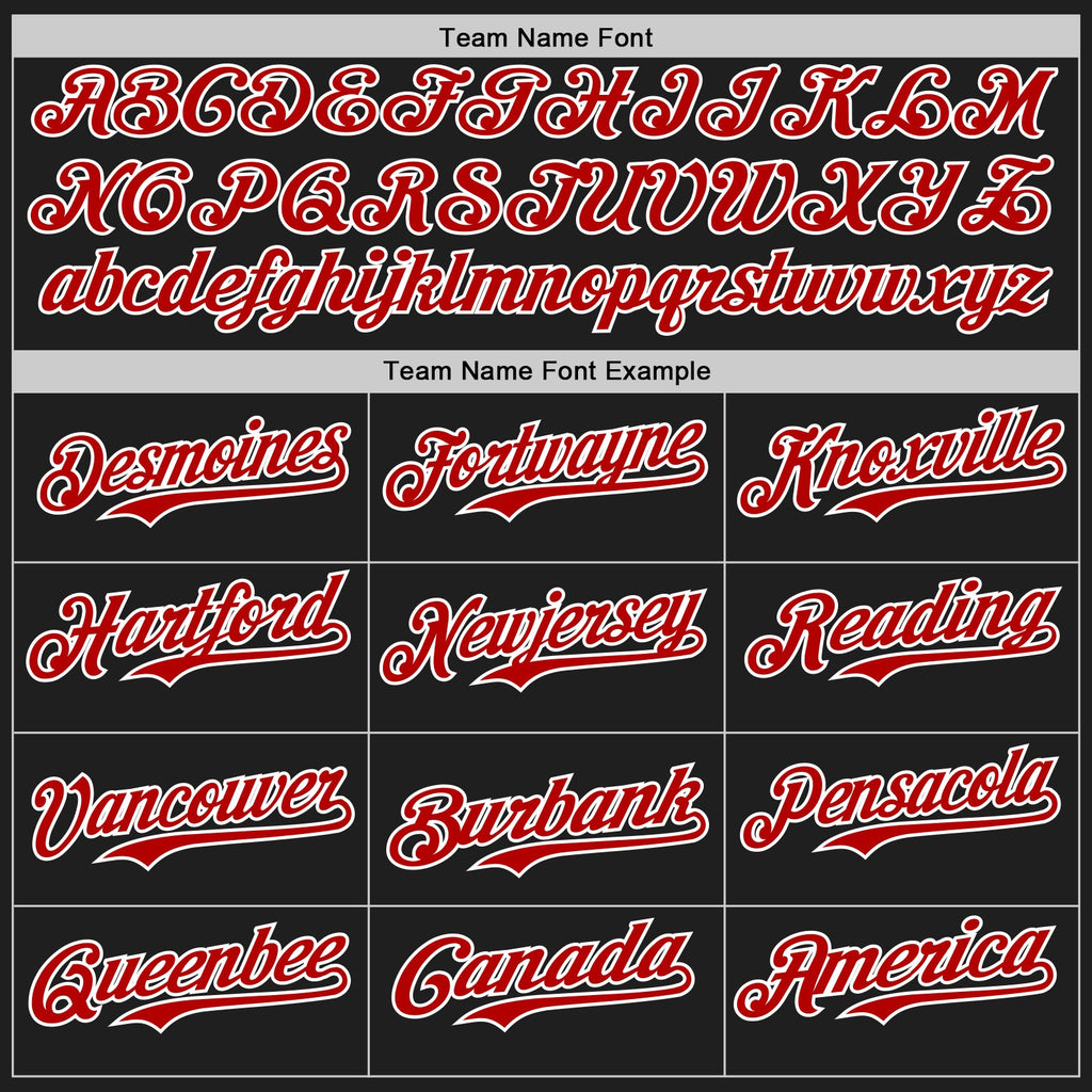 Custom Black Red-White Authentic Baseball Jersey