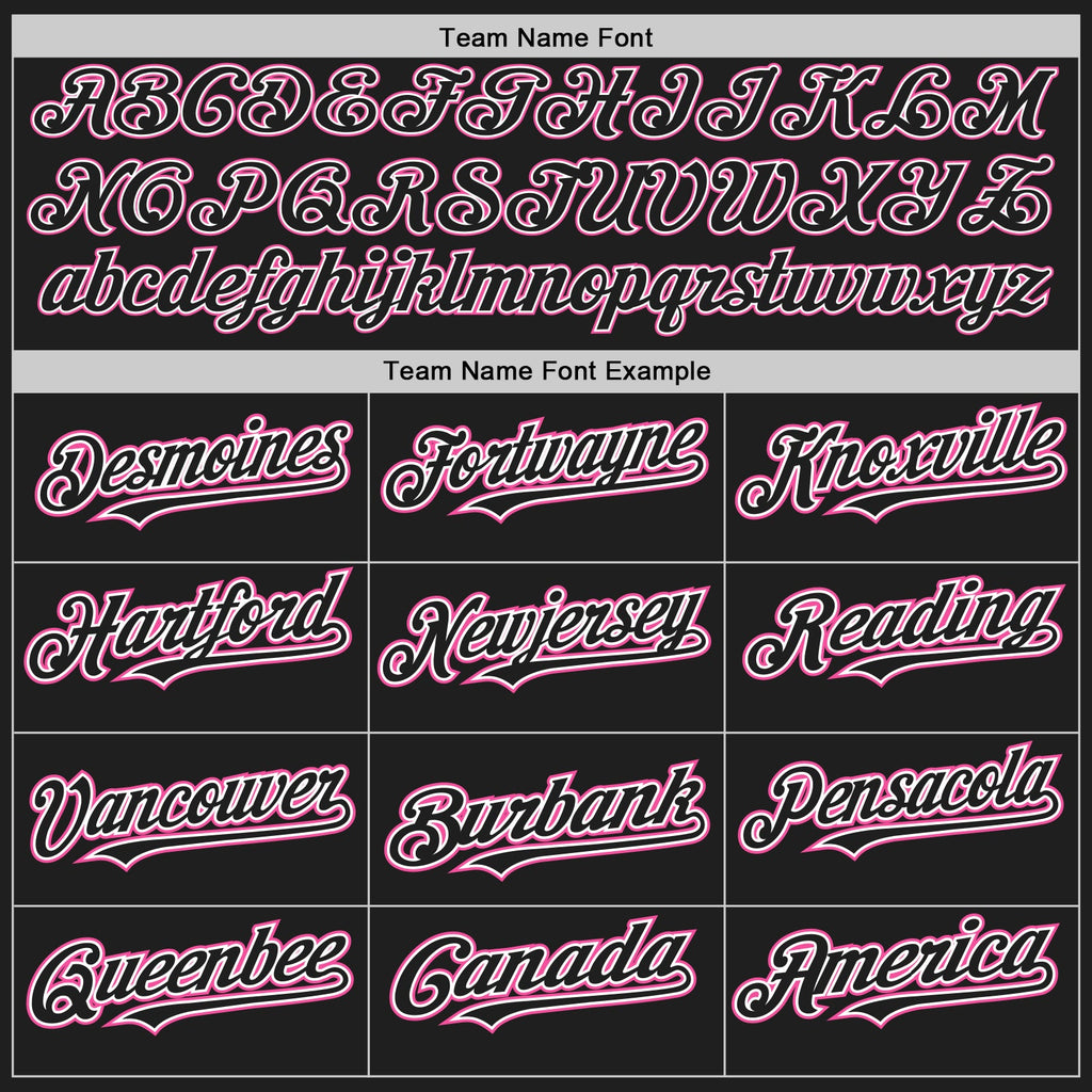 Custom Black White-Pink Authentic Baseball Jersey