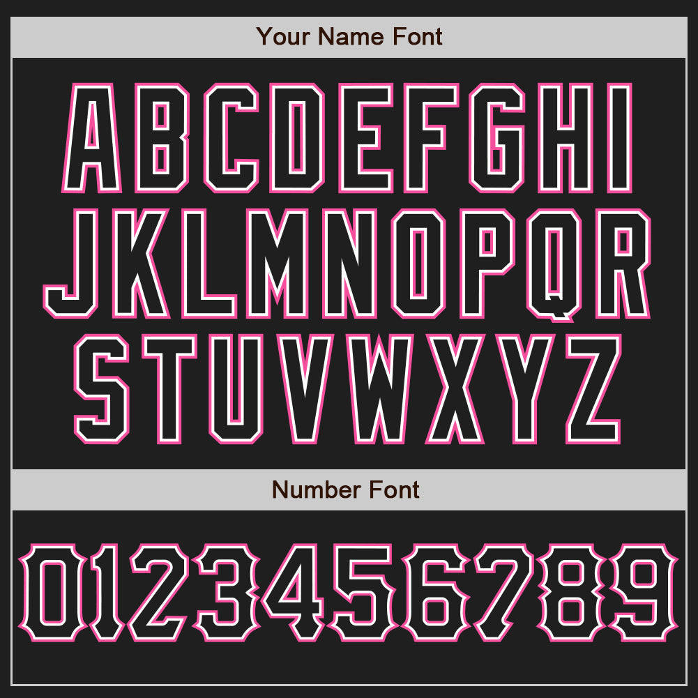 Custom Black White-Pink Authentic Baseball Jersey