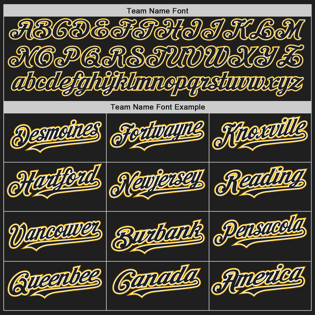 Custom Black White-Gold Authentic Baseball Jersey