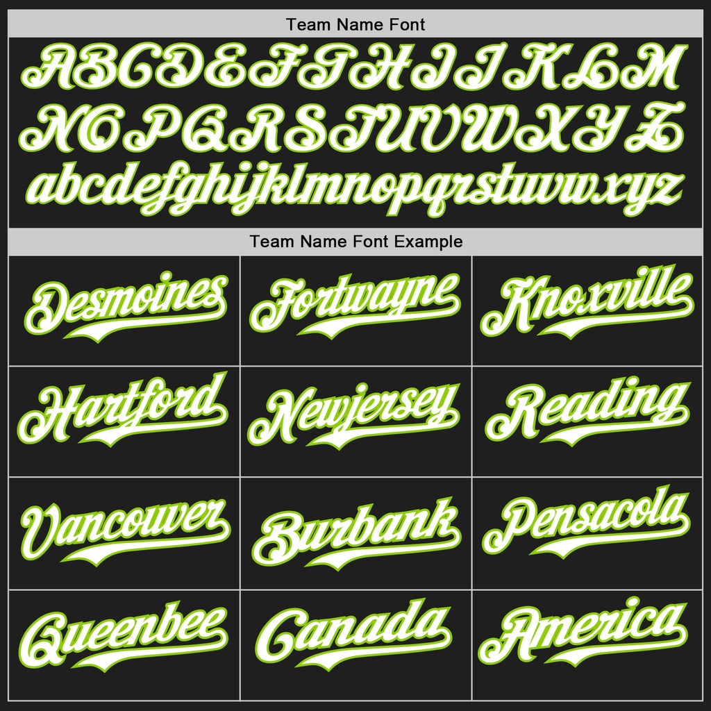 Custom Black White-Neon Green Authentic Baseball Jersey