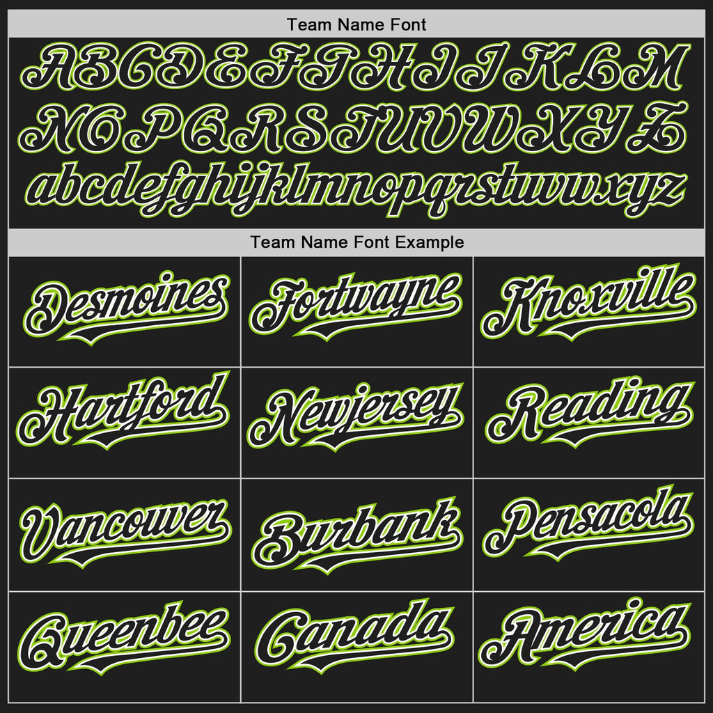 Custom Black White-Neon Green Authentic Baseball Jersey
