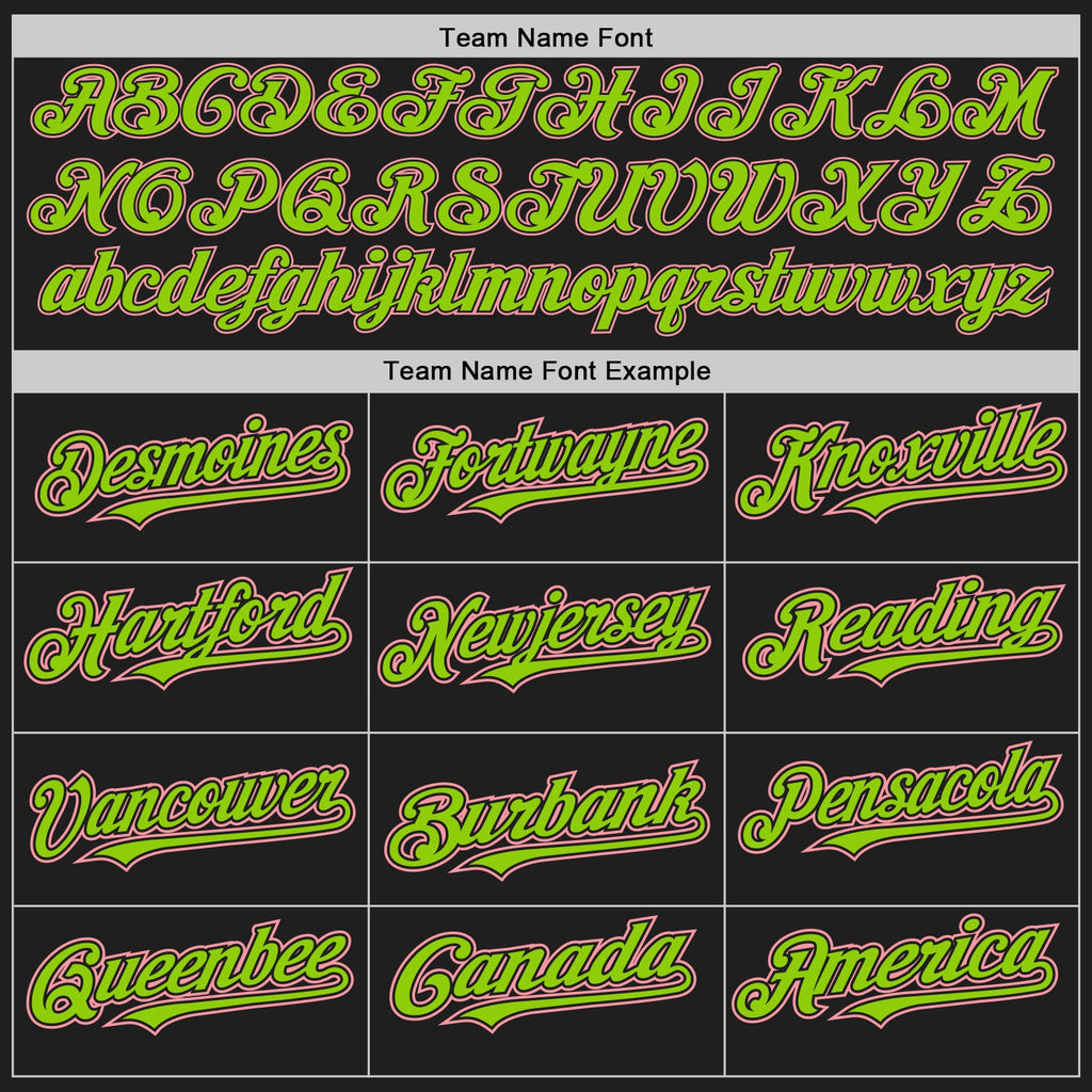 Custom Black Medium Pink-Neon Green Authentic Baseball Jersey