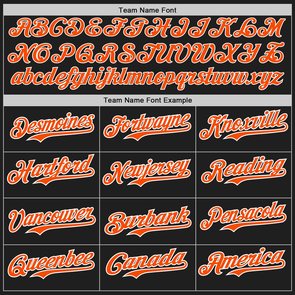 Custom Black Orange-White Authentic Baseball Jersey