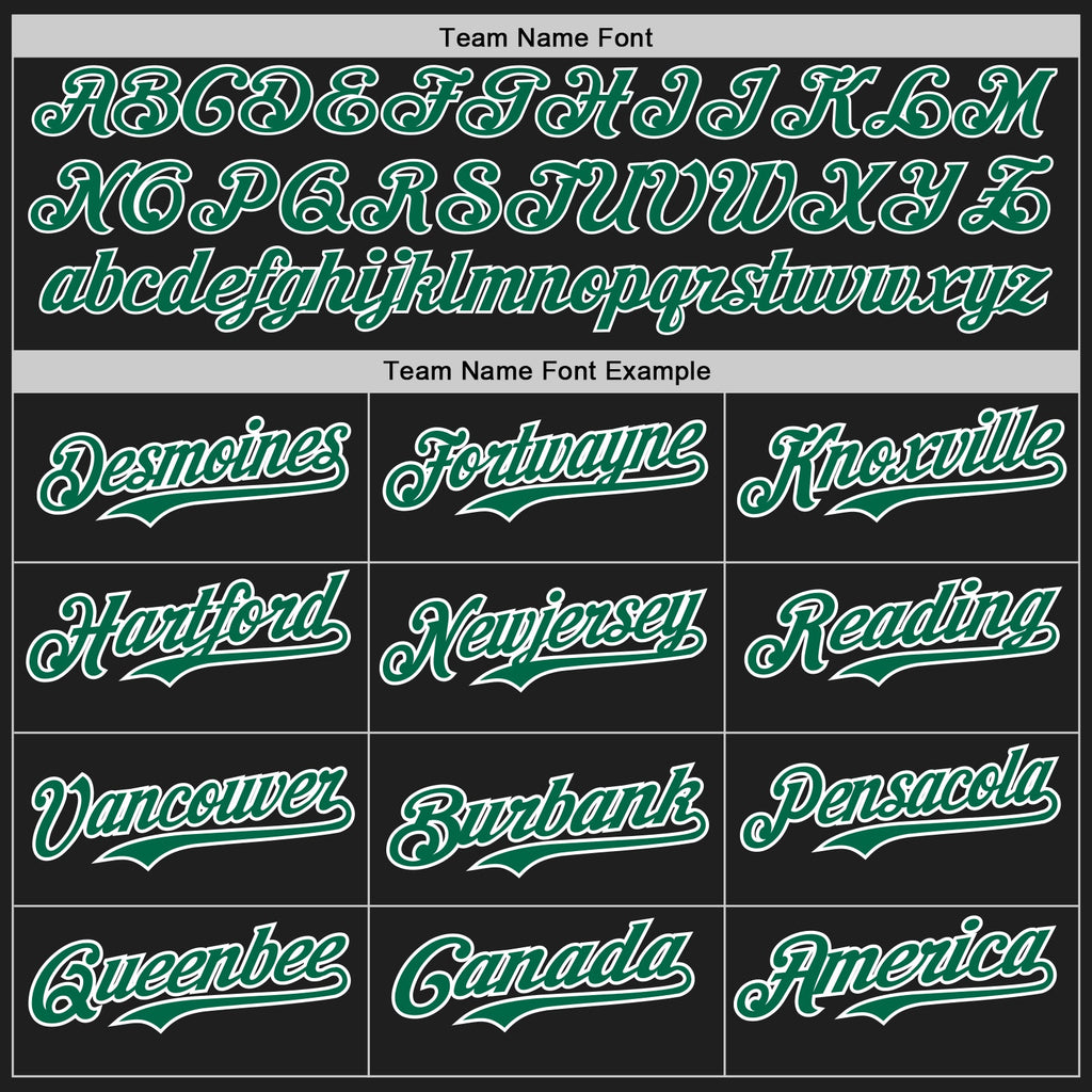 Custom Black Kelly Green-White Authentic Baseball Jersey