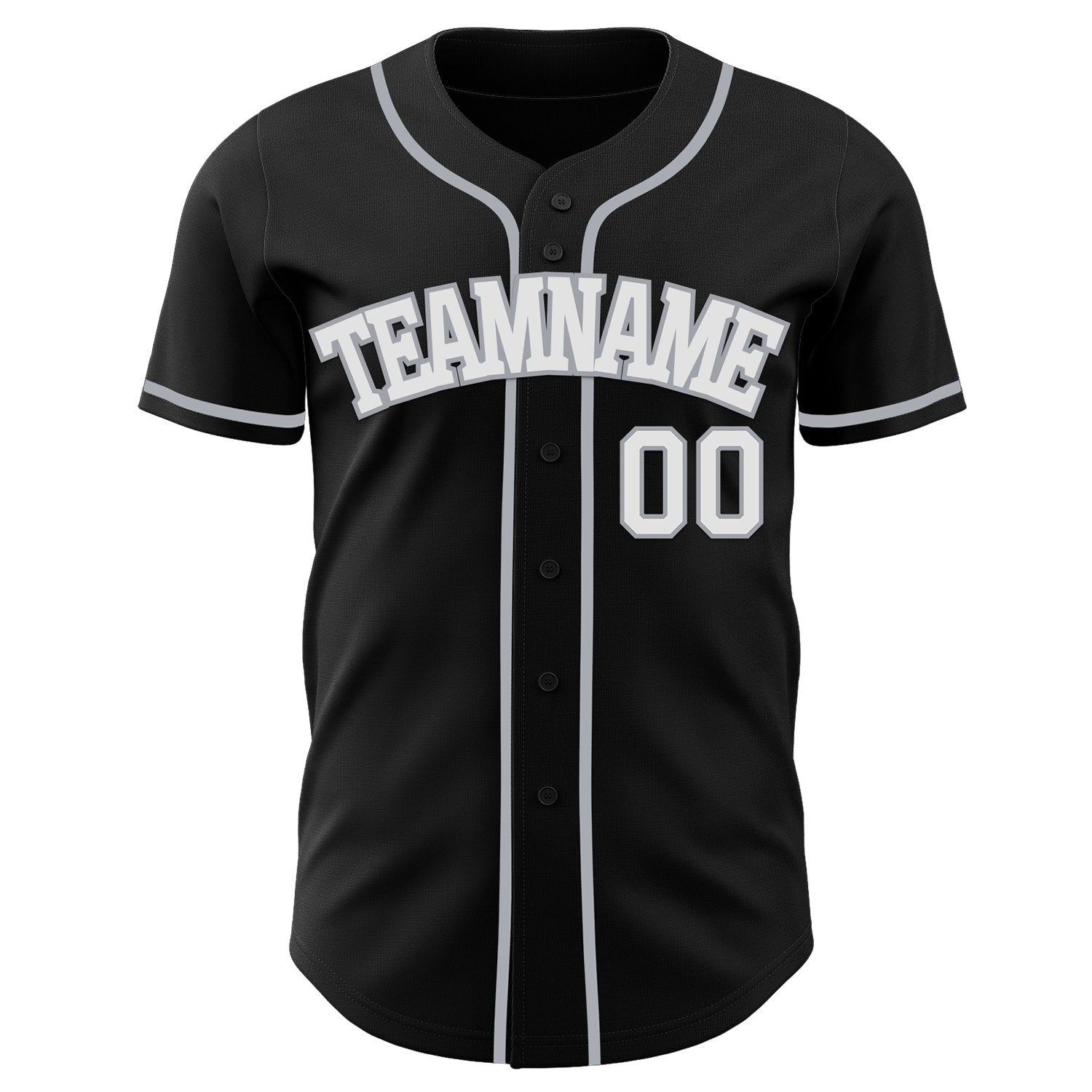 Custom Black White-Gray Authentic Baseball Jersey