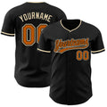 Custom Black Texas Orange-Cream Authentic Baseball Jersey
