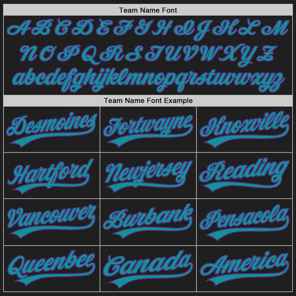 Custom Black Purple-Teal Authentic Baseball Jersey