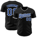 Custom Black Royal Gray-White Authentic Baseball Jersey
