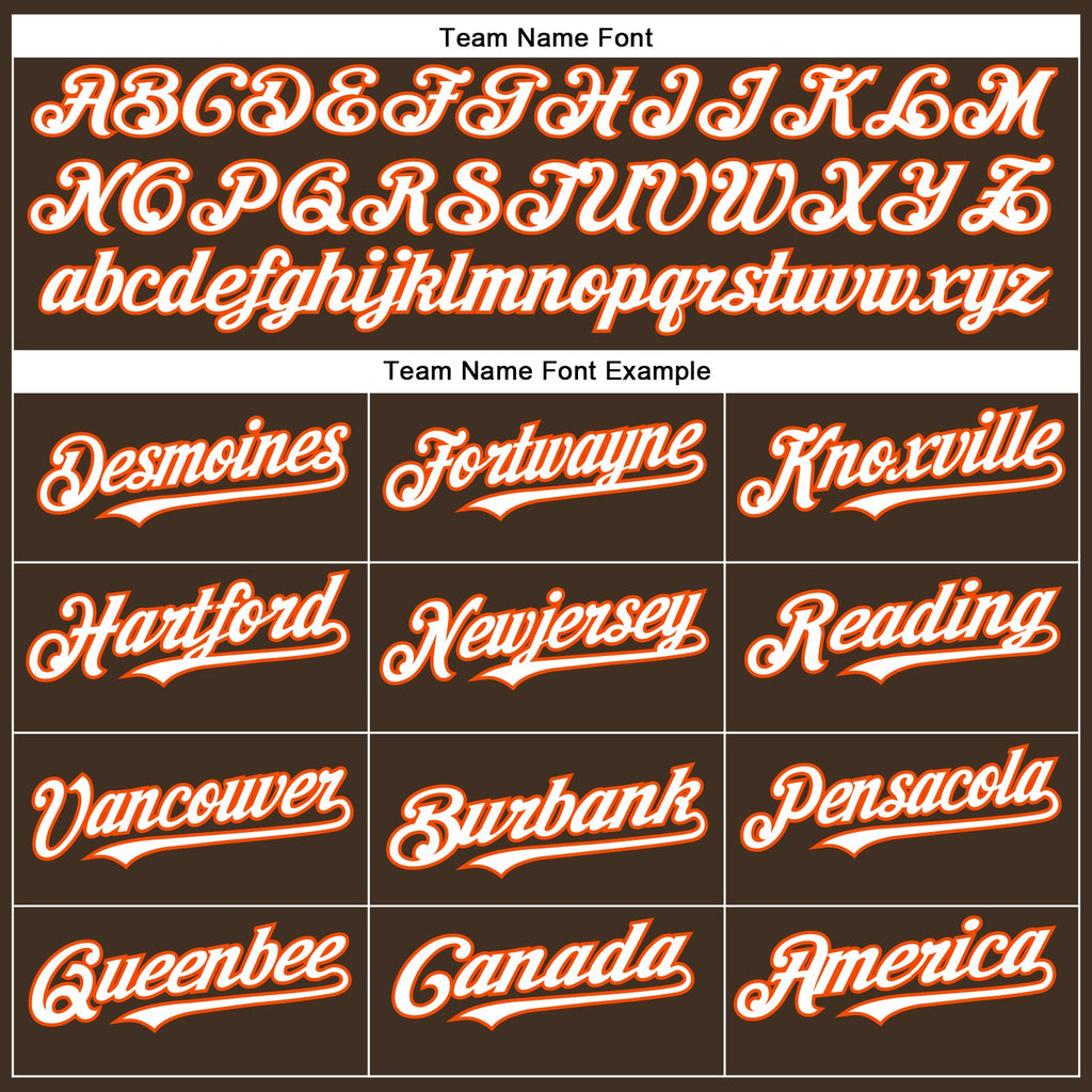 Custom Brown White-Orange Authentic Baseball Jersey