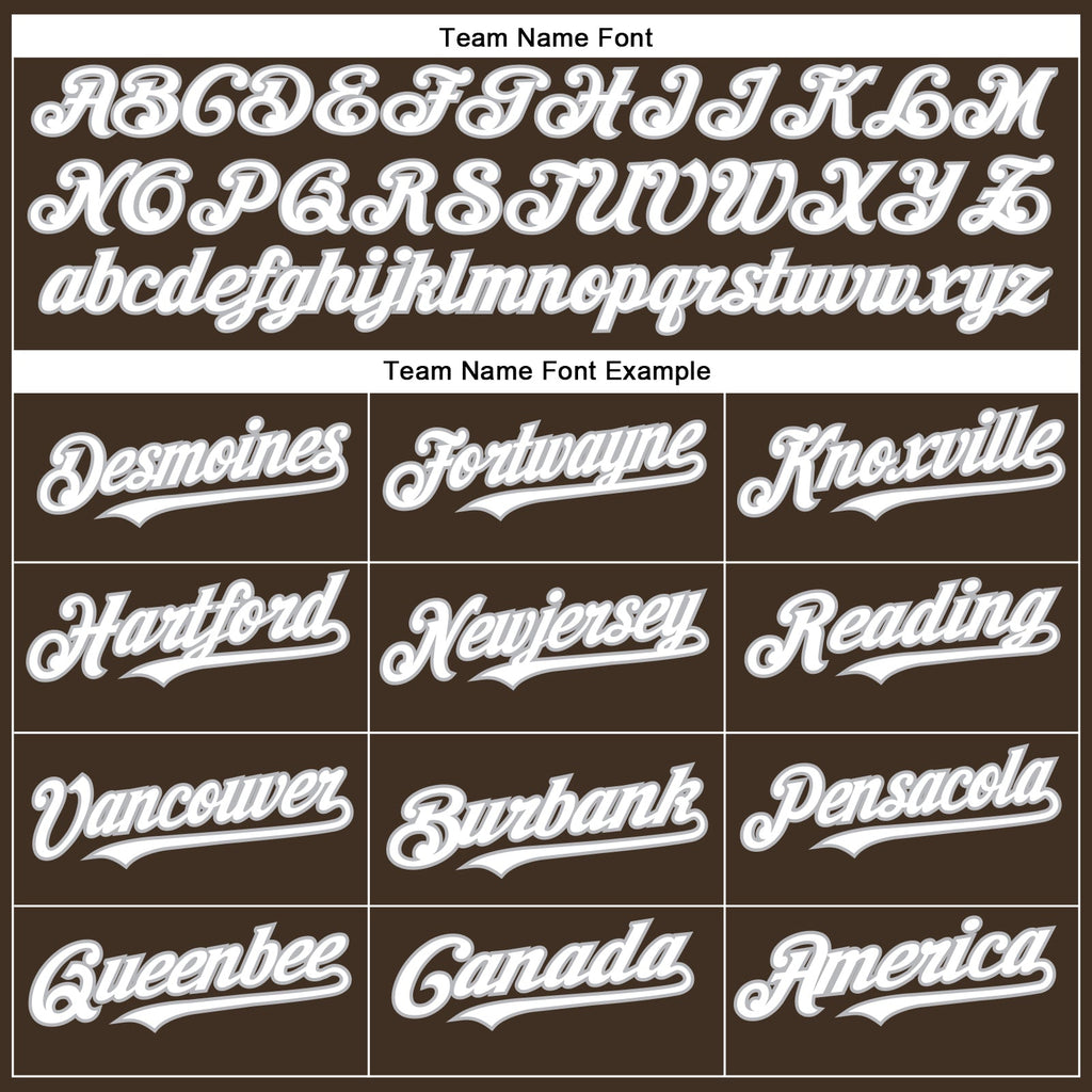 Custom Brown White-Gray Authentic Baseball Jersey