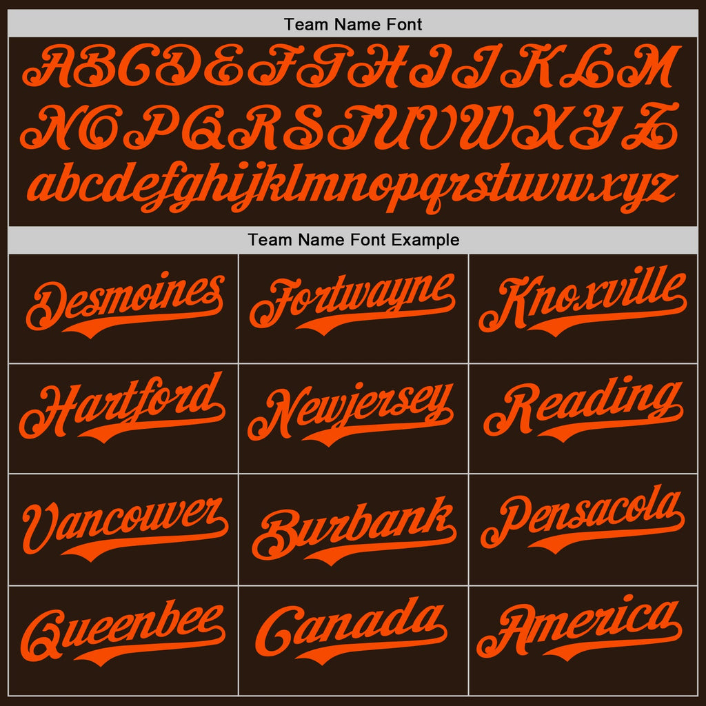 Custom Brown Orange Authentic Baseball Jersey