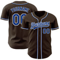 Custom Brown Royal-White Authentic Baseball Jersey