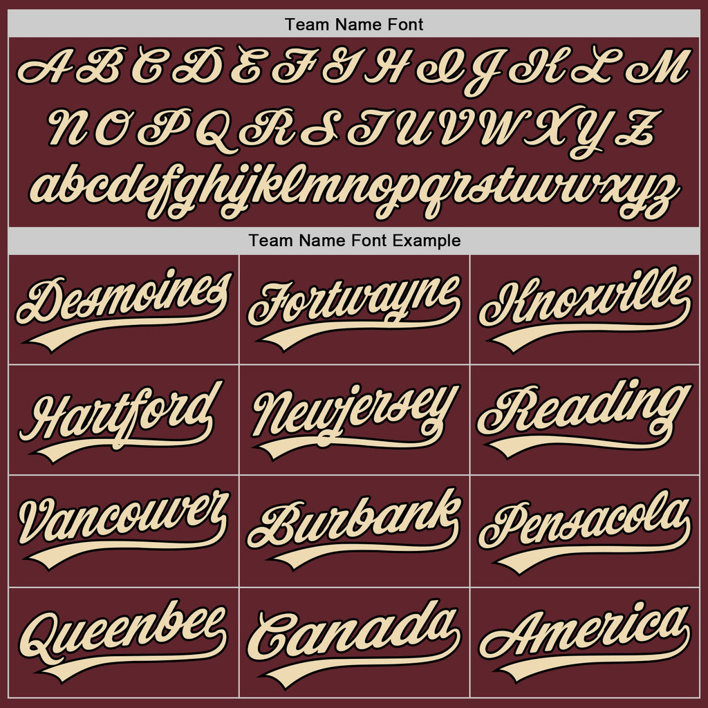 Custom Burgundy Cream-Black Authentic Baseball Jersey