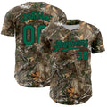 Custom Camo Kelly Green-Black Woodland Forest Camouflage Authentic Salute To Service Baseball Jersey
