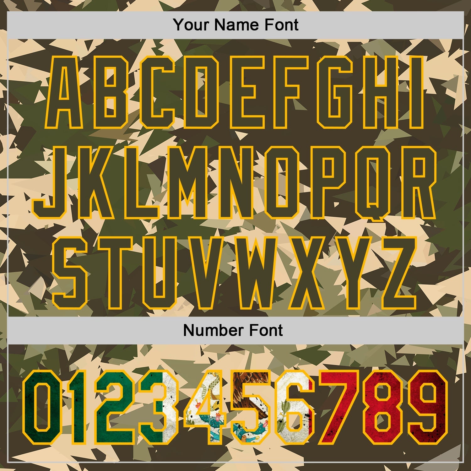 Custom Camo Vintage Mexican Flag Cream Gold-Olive Woodland Geometric Camouflage Authentic Baseball Jersey