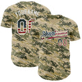 Custom Camo Vintage USA Flag-White Digital Camouflage Authentic Baseball Jersey