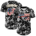 Custom Camo USA Flag Vegas Gold-White Digital Camouflage Authentic Baseball Jersey
