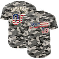 Custom Camo USA Flag Vegas Gold-White Digital Camouflage Authentic Baseball Jersey