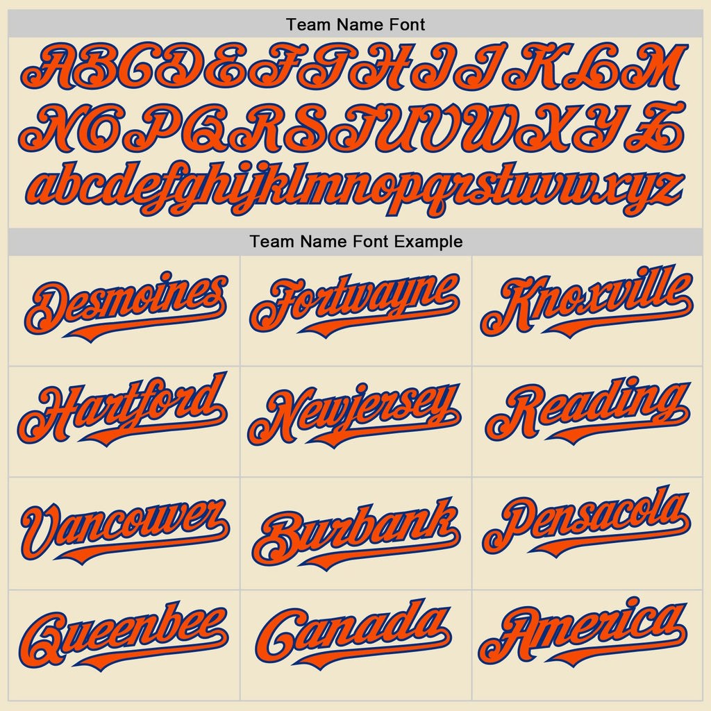 Custom Cream Orange-Royal Mesh Authentic Throwback Baseball Jersey