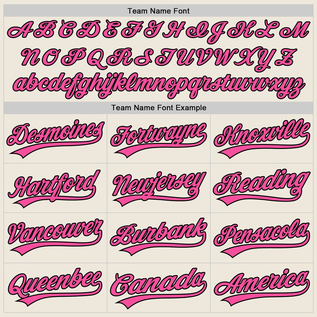 Custom Cream Pink-Black Authentic Baseball Jersey