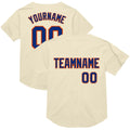 Custom Cream Royal-Orange Mesh Authentic Throwback Baseball Jersey