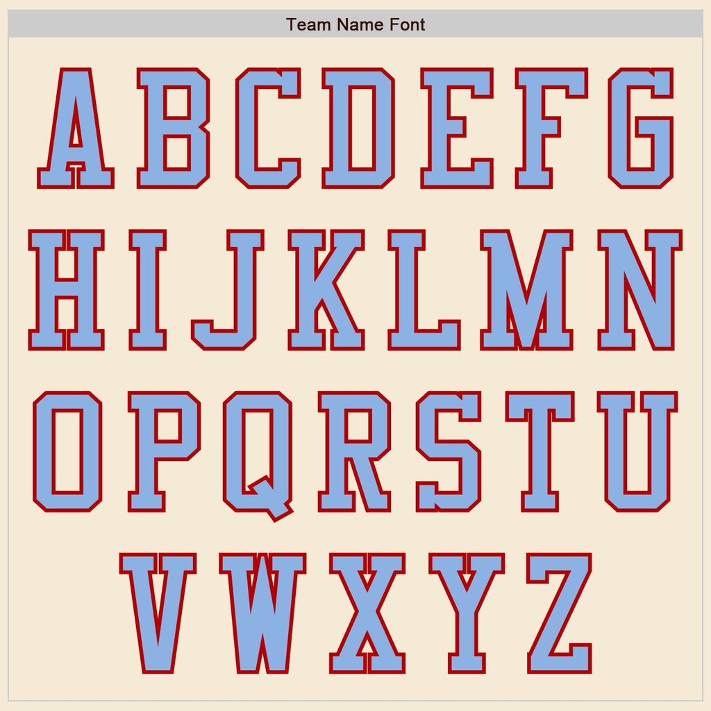 Custom Cream Light Blue-Red Authentic Baseball Jersey