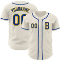 Custom Cream Royal-Gold Authentic Baseball Jersey