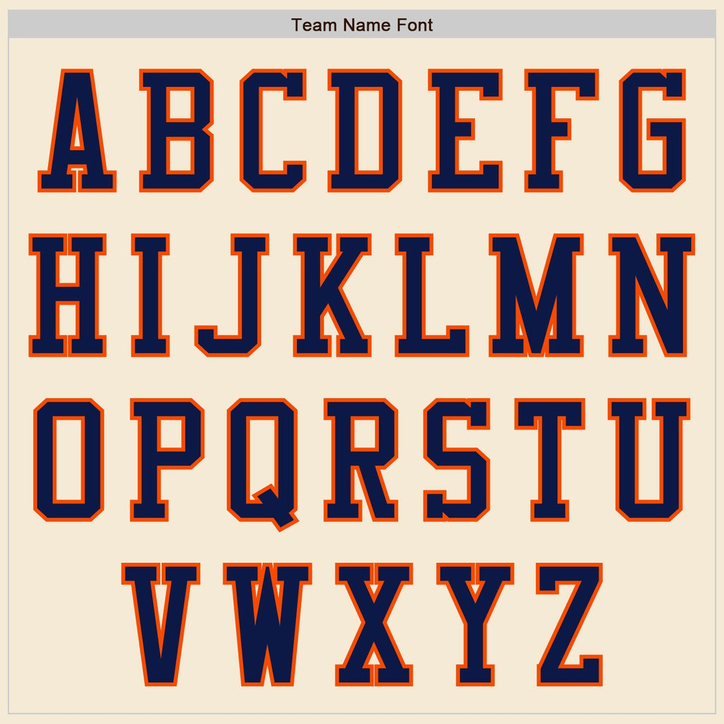 Custom Cream Navy-Orange Authentic Baseball Jersey