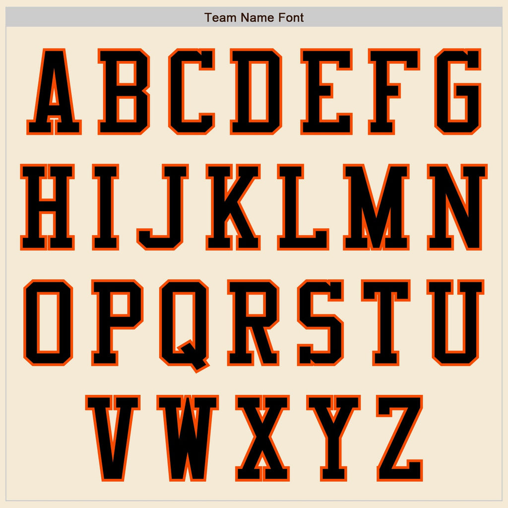 Custom Cream Black-Orange Authentic Baseball Jersey