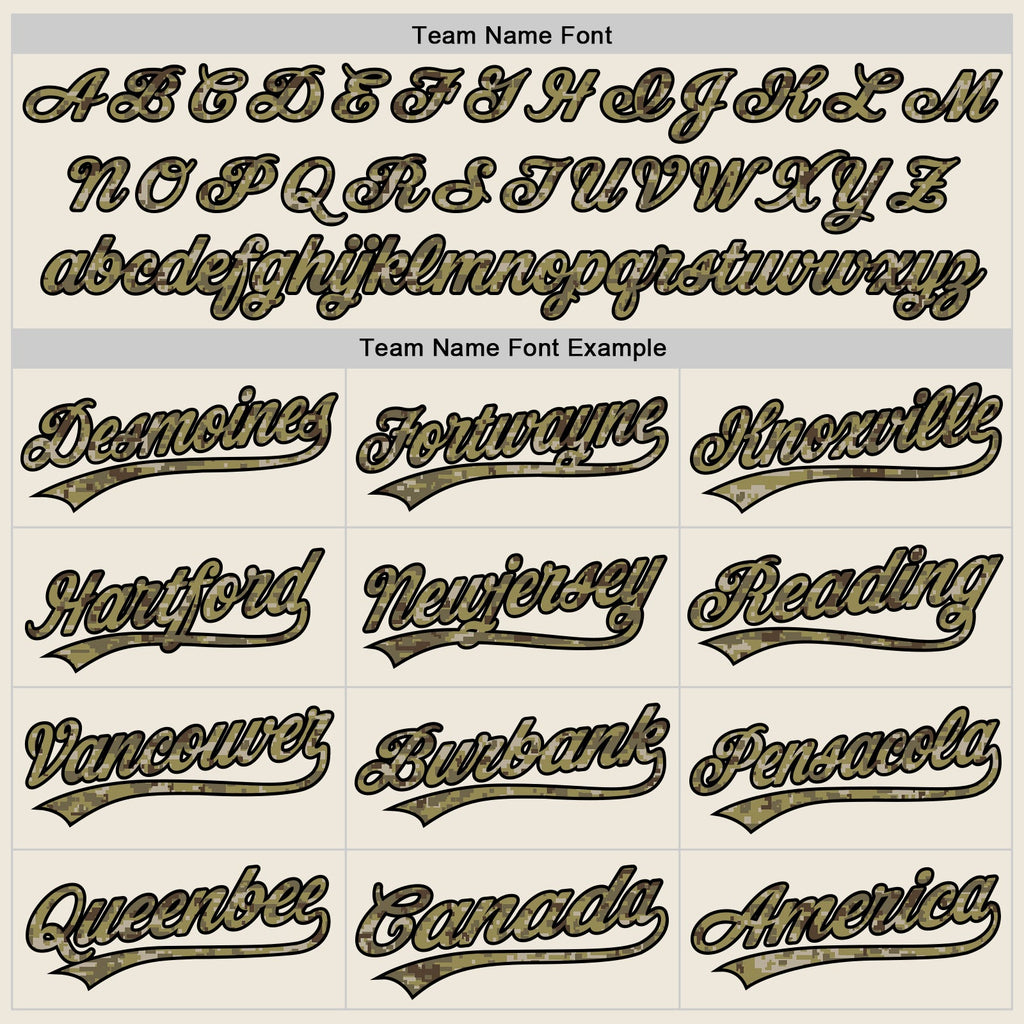 Custom Cream Camo-Black Authentic Baseball Jersey