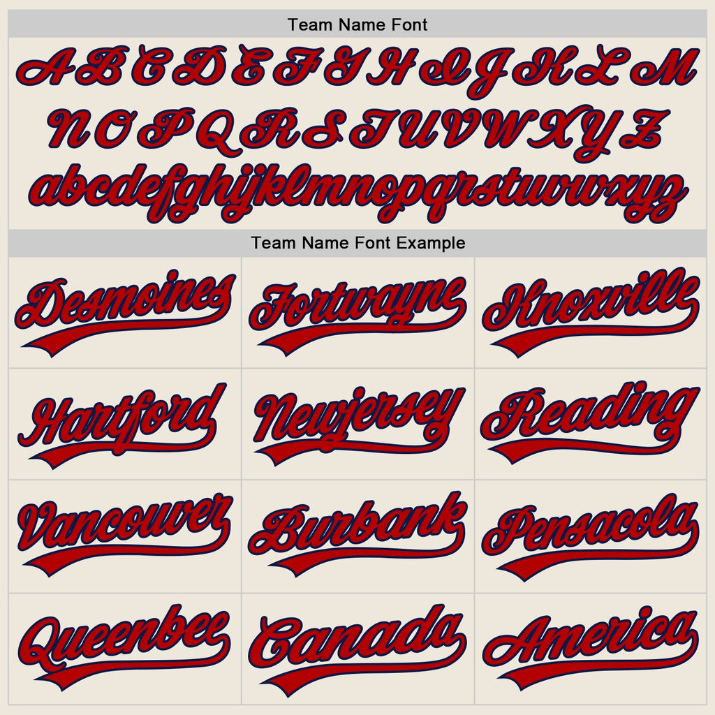 Custom Cream Red-Navy Authentic Baseball Jersey