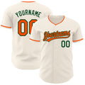 Custom Cream Orange-Green Authentic Baseball Jersey