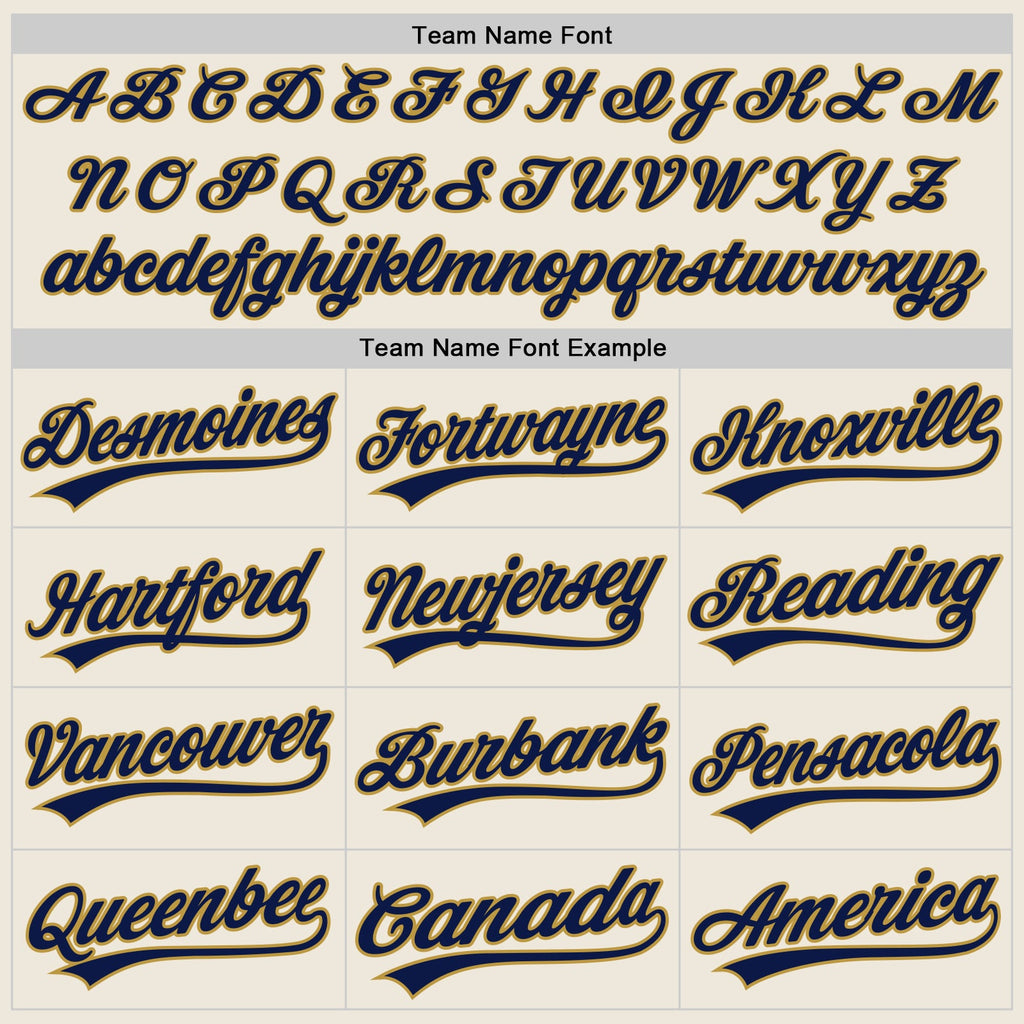 Custom Cream Navy-Old Gold Authentic Baseball Jersey