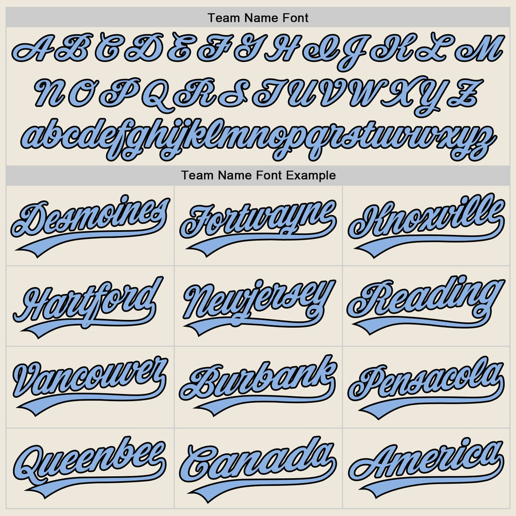 Custom Cream Light Blue-Black Authentic Baseball Jersey