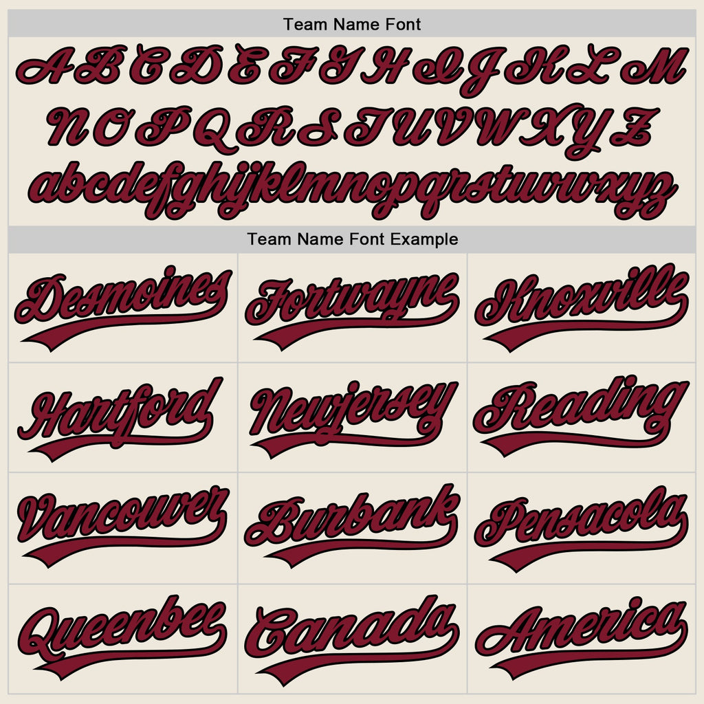Custom Cream Crimson-Black Authentic Baseball Jersey
