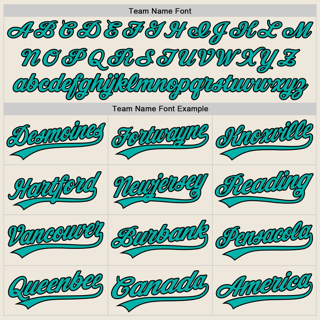 Custom Cream Aqua-Black Authentic Baseball Jersey