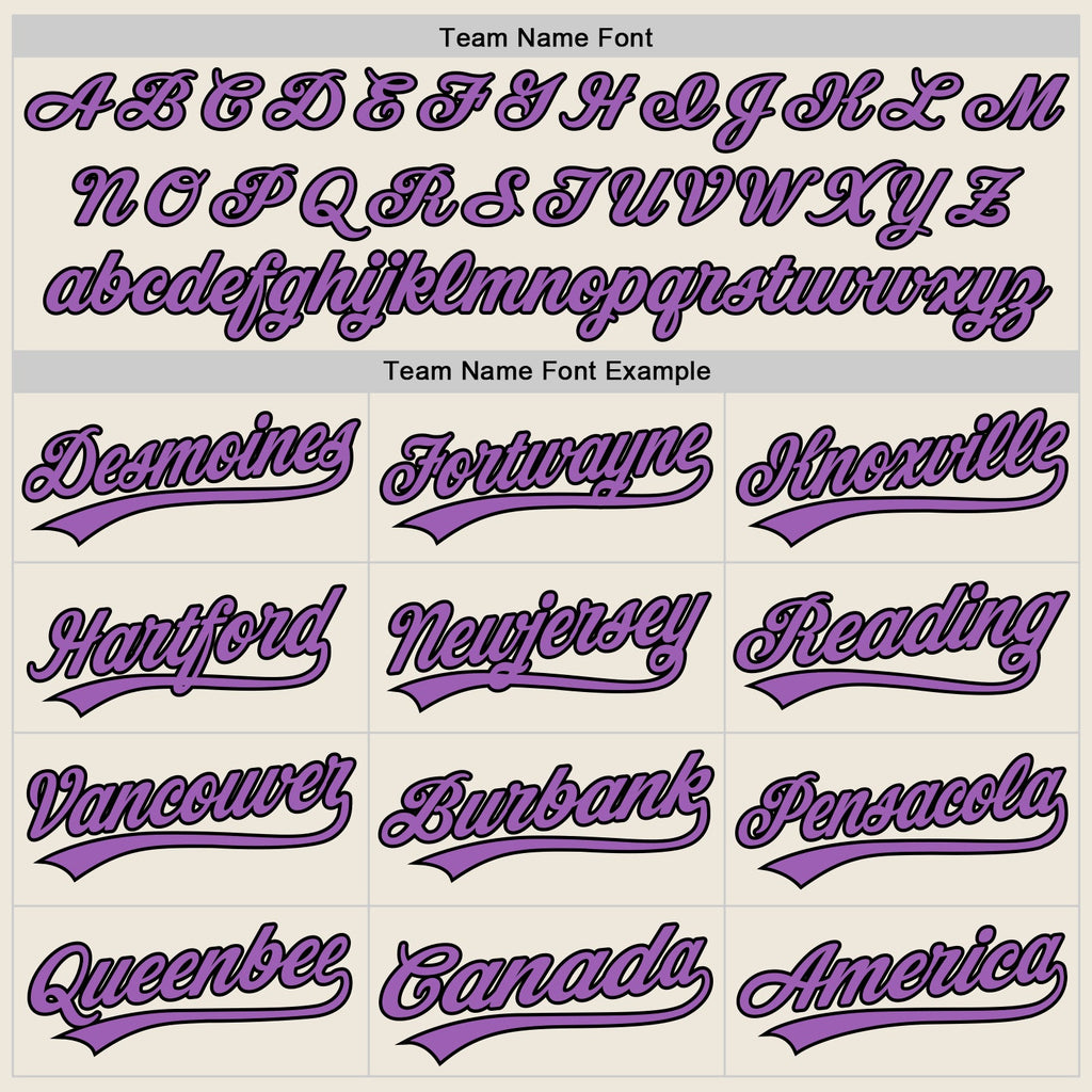 Custom Cream Medium Purple-Black Authentic Baseball Jersey