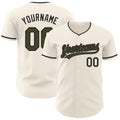 Custom Cream Olive-Black Authentic Baseball Jersey