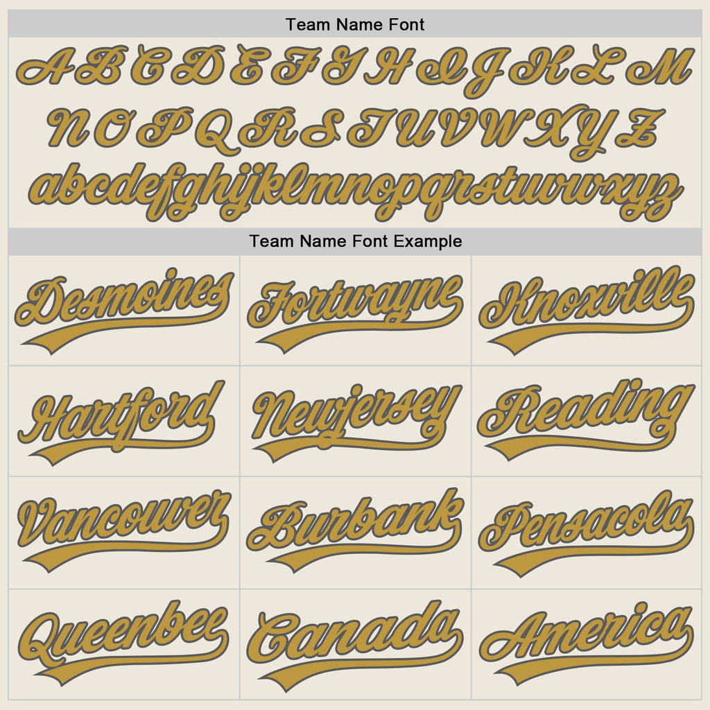 Custom Cream Steel Gray-Old Gold Authentic Baseball Jersey