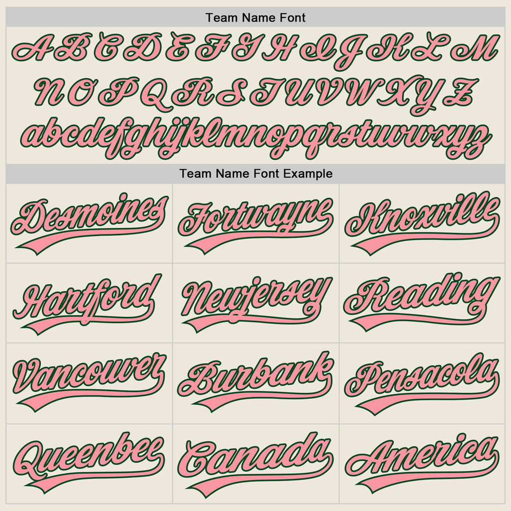 Custom Cream Medium Pink-Green Authentic Baseball Jersey
