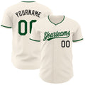 Custom Cream Green-Black Authentic Baseball Jersey