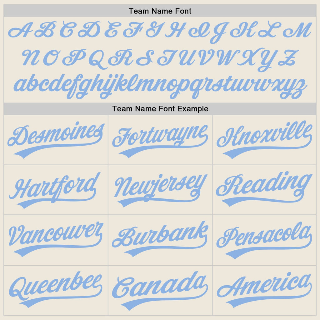 Custom Cream-Light Blue Authentic Baseball Jersey