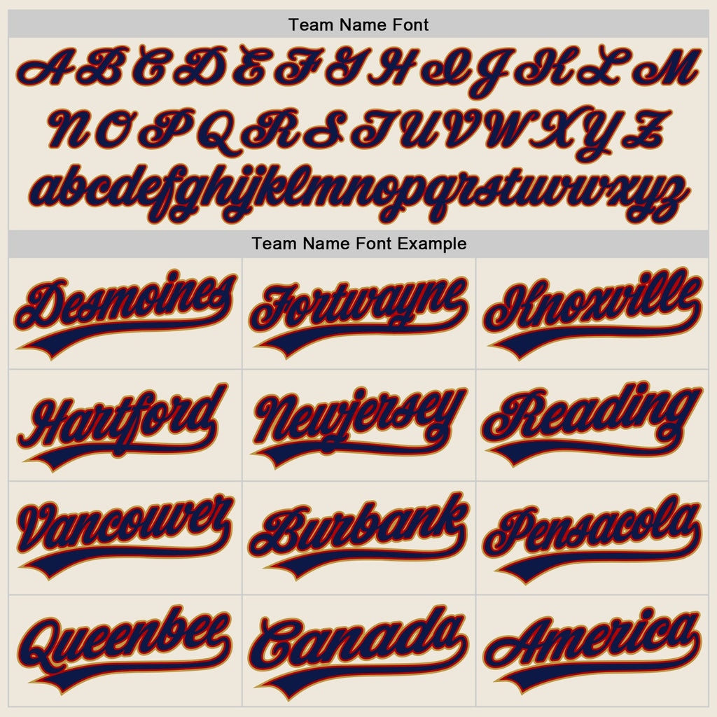 Custom Cream Navy Red-Old Gold Authentic Baseball Jersey