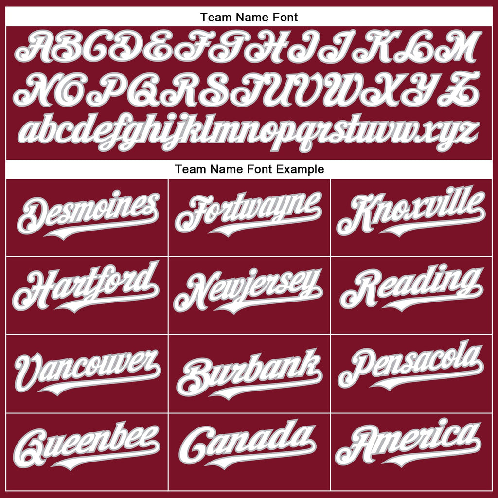 Custom Crimson White-Gray Authentic Baseball Jersey