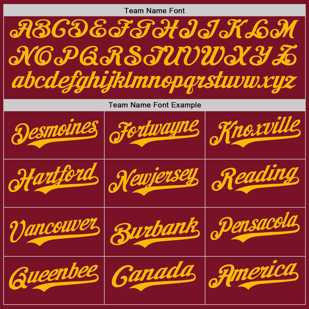 Custom Crimson Gold Authentic Baseball Jersey