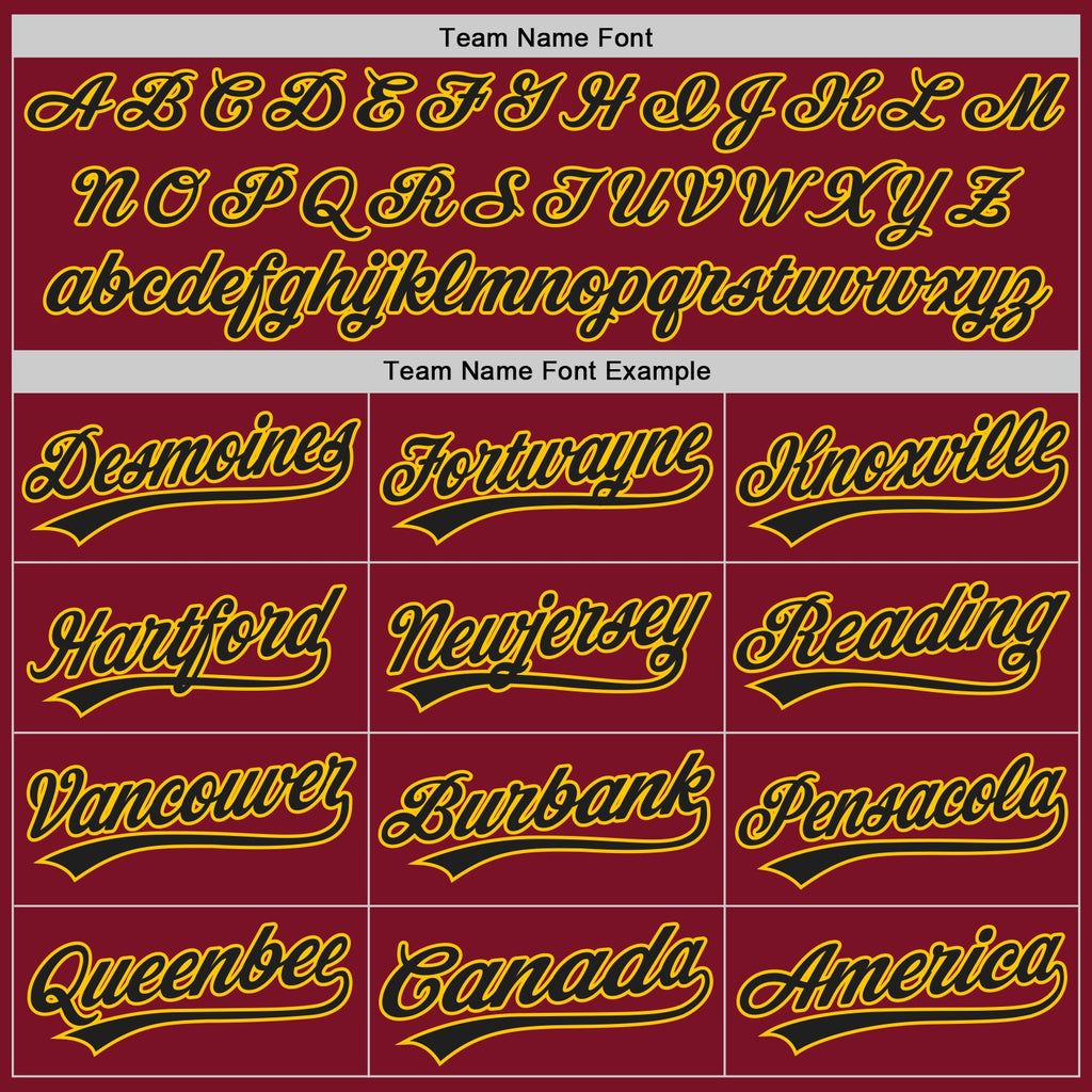 Custom Crimson Yellow Authentic Baseball Jersey