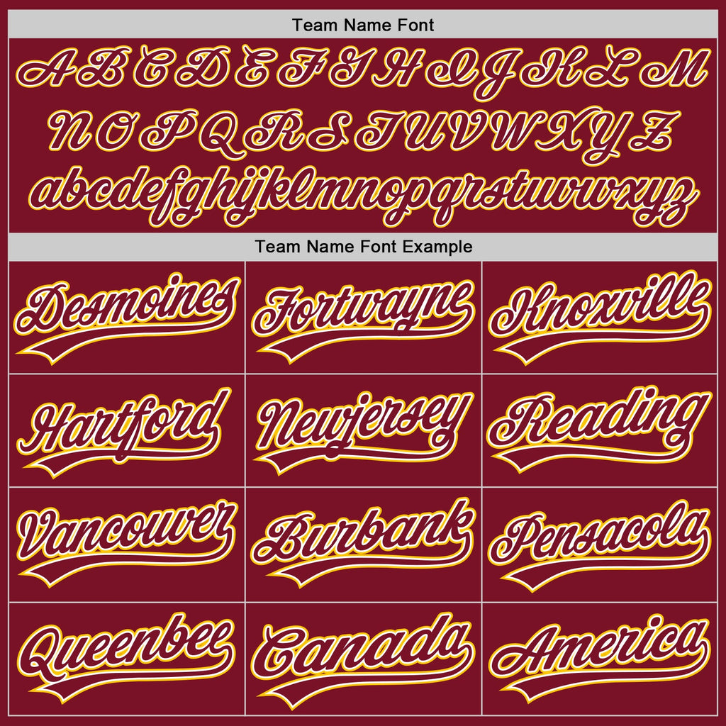 Custom Crimson White-Yellow Authentic Baseball Jersey